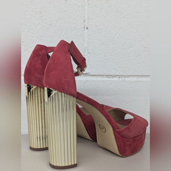 new MICHAEL MICHAEL KORS Women's Porter Ankle-Strap Block-Heel Sandals sz10 - Picture 4 of 10